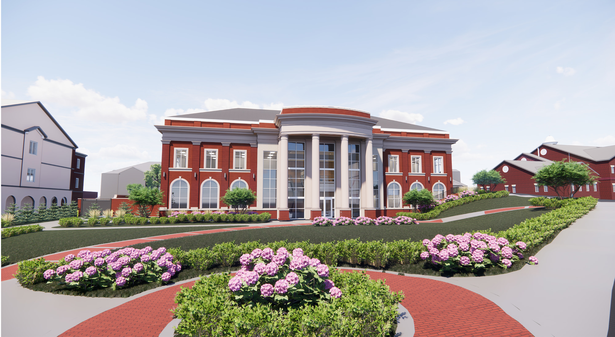 Center for Materials and Manufacturing Sciences building rendering from parking lot