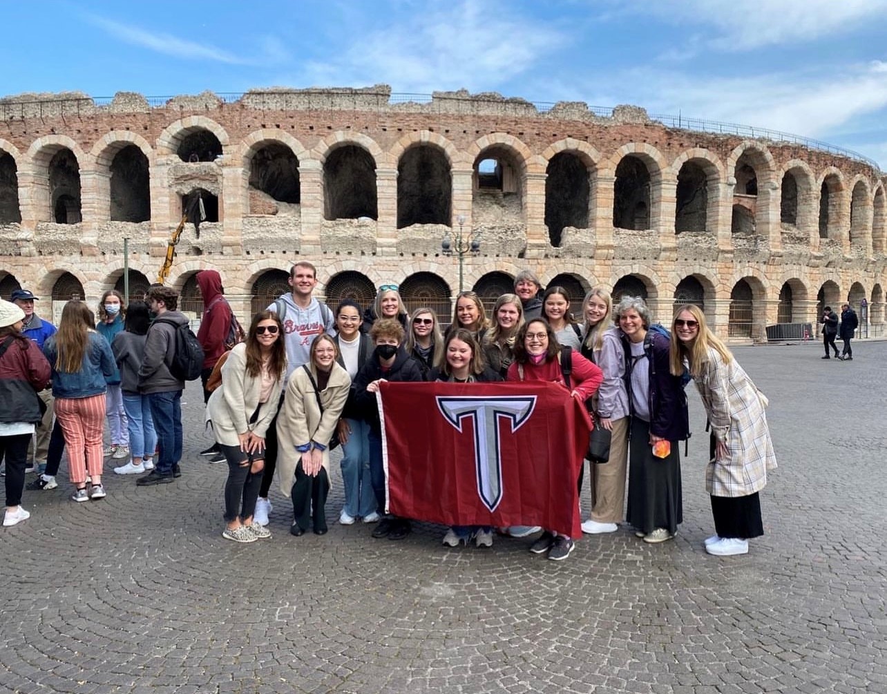Dr. Dixon with students in Rome