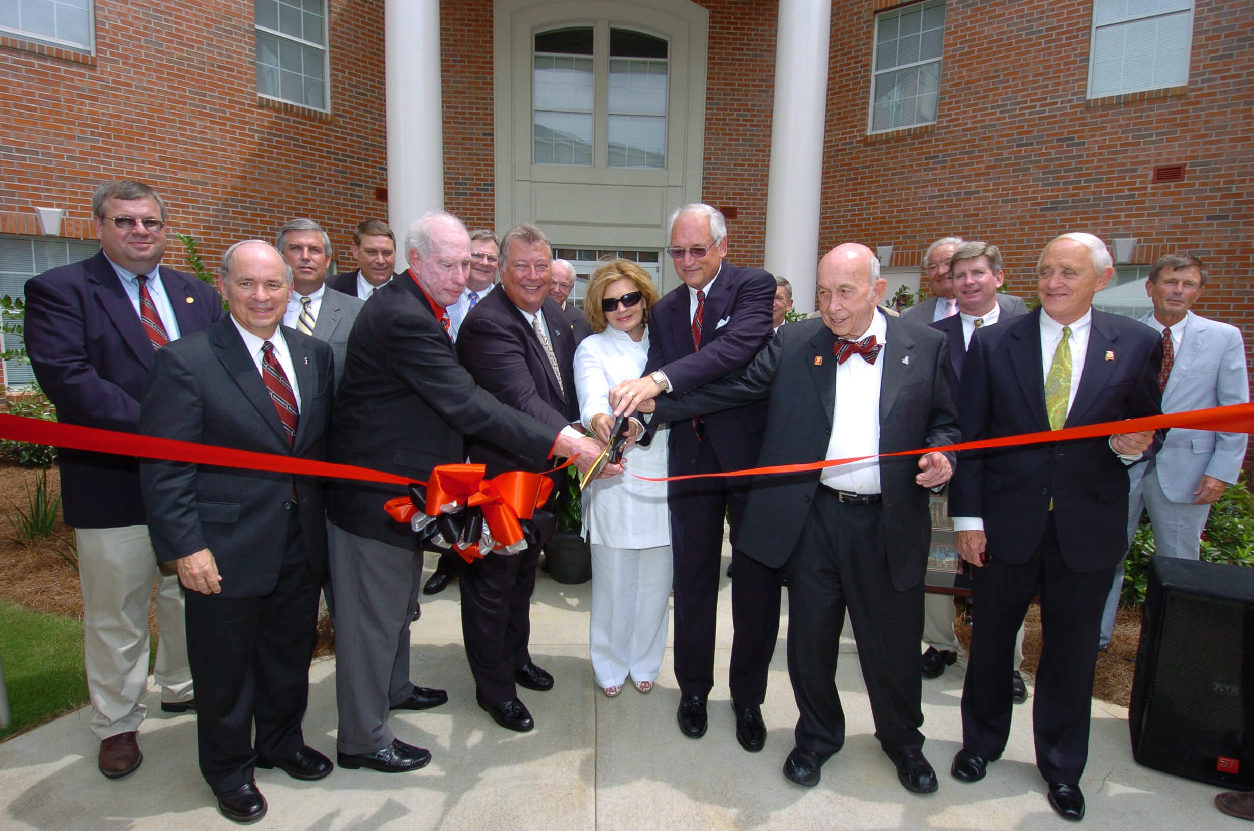 The Chancellor and First Lady are joined by Trustees and other dignitaries to officially open Trojan Village, the University’s four-complex, apartment-style residence halls.
