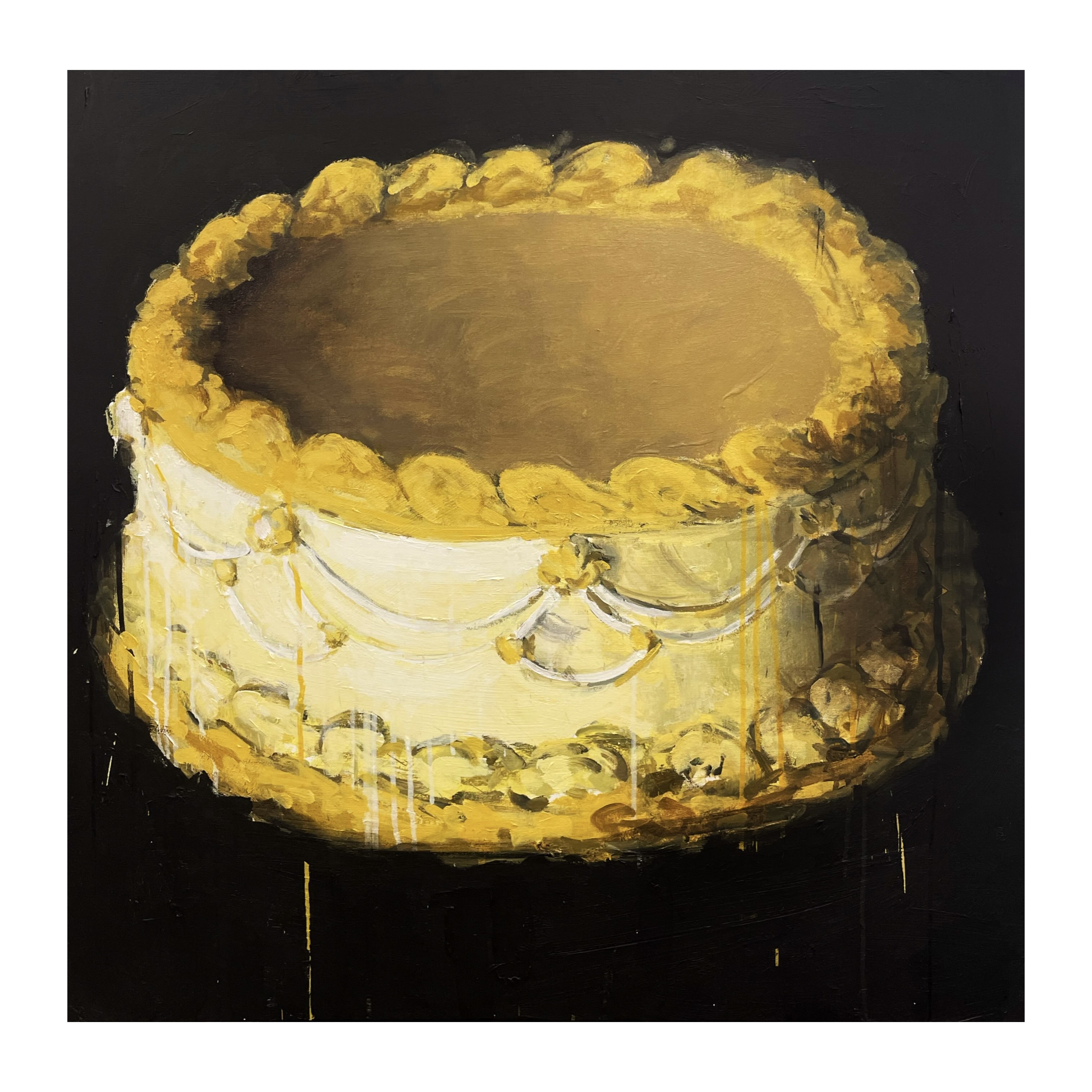 Painting of a yellow cake