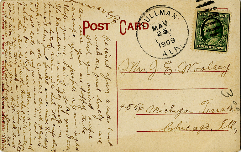 Postcard Back - Cullman: Cullman Street Scene