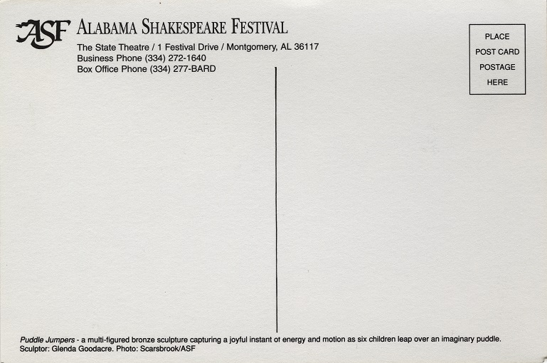 Postcard Back - Alabama Shakespear Fesitval