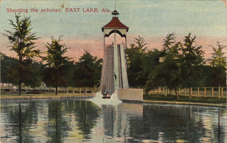 Color print of an amusement ride at East Lake Park in Birmingham, Alabama.