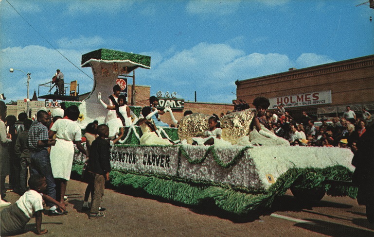Color photograph of a float in the Peanut Festival Parade in Dothan, Alabama.