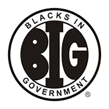 Blacks in Government logo.