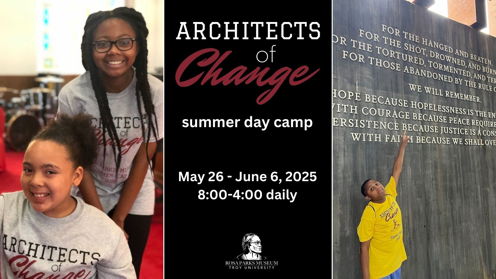 2025 Architects of Change summer camp graphic