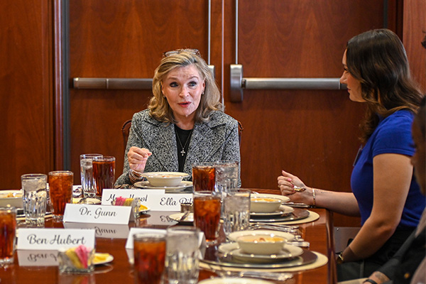 Mrs. Hawkins at Etiquette Luncheon