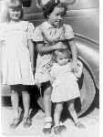 Sept. 29, 1948, Nina Hawkins (middle) with friends at birthday party, 100 block of Wilson Street, Dothan, AL.
