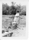 Mary Inez Long Lisenby, fishing , Fort Rucker (?), AL Date: ca. 1945